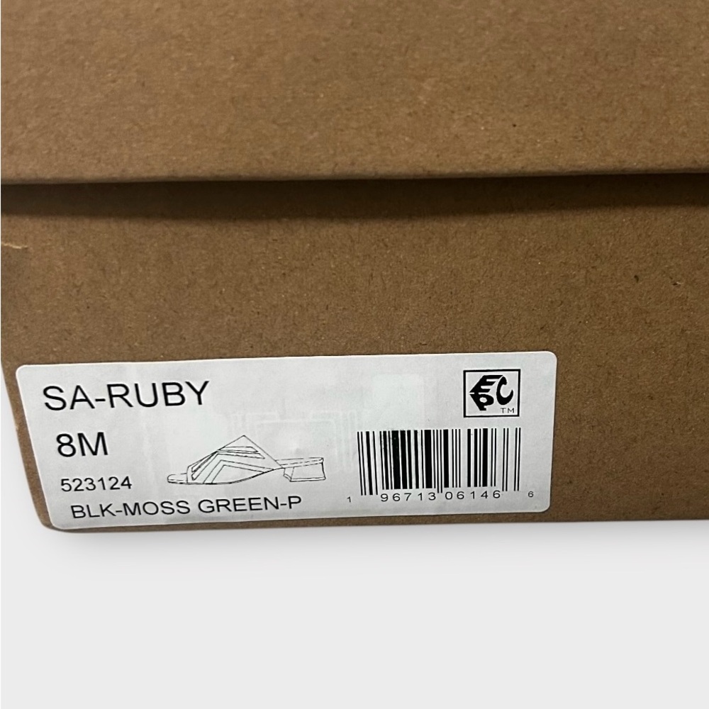 Sanctuary Rally Block Heel Mule Clog Sandals Size 8 New in Box ! Green and black - Picture 10 of 12